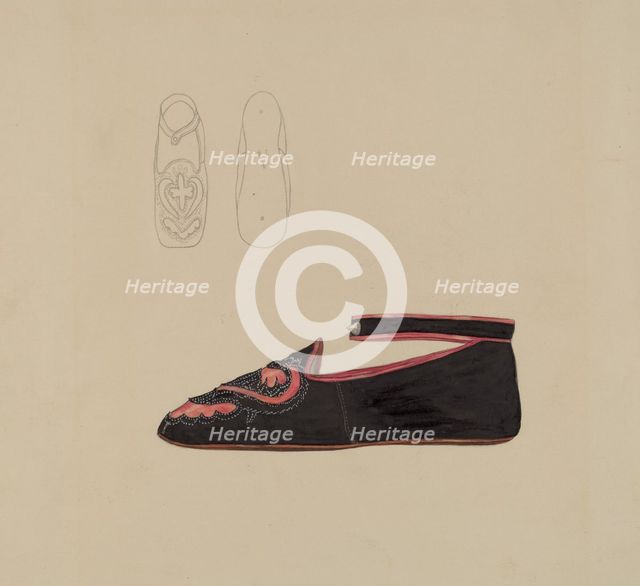 Baby Shoe, 1935/1942. Creator: Gladys Cook.