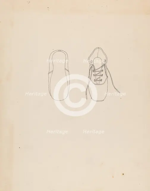 Baby Shoe, c. 1937. Creator: Mae A. Clarke.