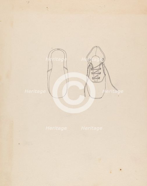 Baby Shoe, c. 1937. Creator: Mae A. Clarke.