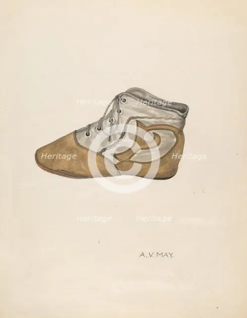 Baby Shoe, c. 1937. Creator: Ada V. May.
