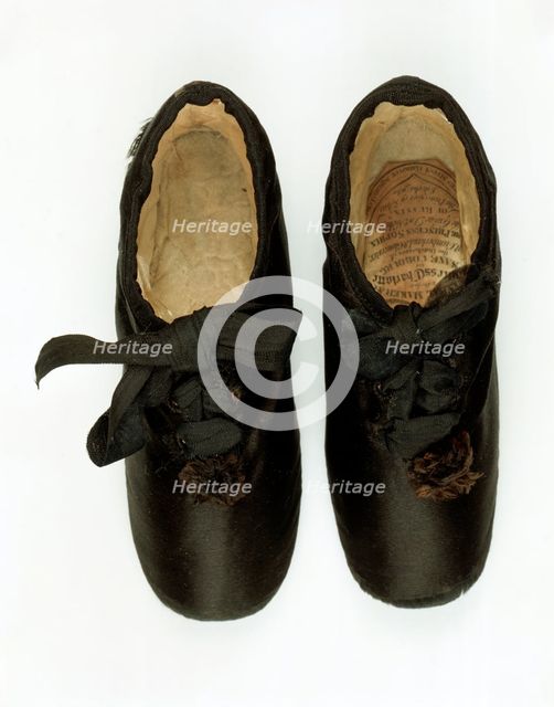 Baby shoes worn by Queen Victoria, 1819-1820. Creator: Unknown.