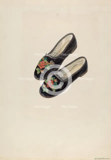 Baby Shoes, c. 1937. Creator: Edith Towner.