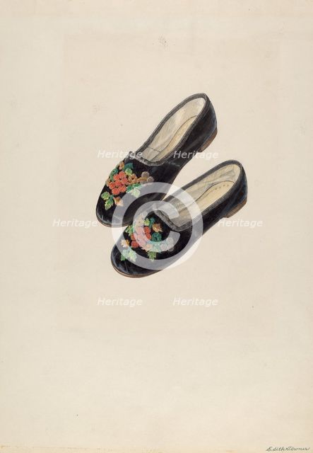 Baby Shoes, c. 1937. Creator: Edith Towner.