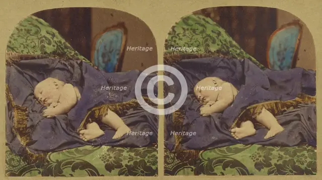 Baby sleeping, about 1860. Creator: London Stereoscopic & Photographic Co.