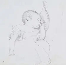 Baby Sucking Its Thumb, c1847. Creator: John Phillip