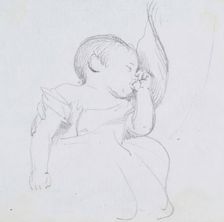 Baby Sucking Its Thumb, c1847. Creator: John Phillip