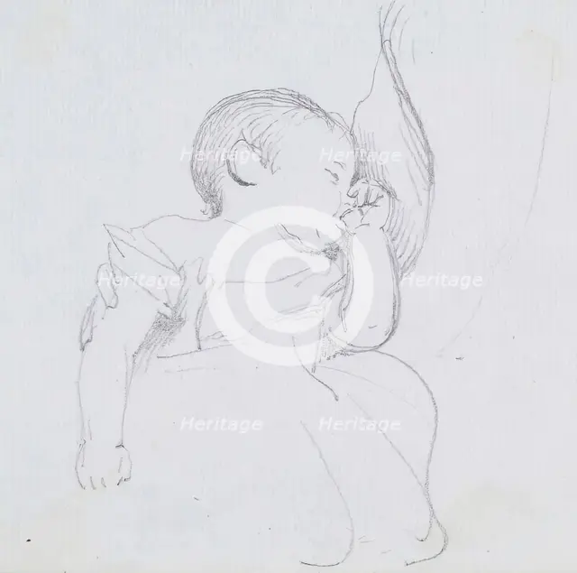 Baby Sucking Its Thumb, c1847. Creator: John Phillip.