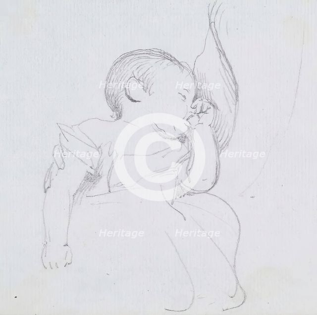 Baby Sucking Its Thumb, c1847. Creator: John Phillip.