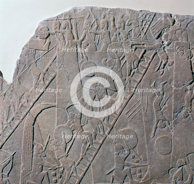 Babylonian depiction of the siege of an Egyptian city, 7th century. Artist: Unknown