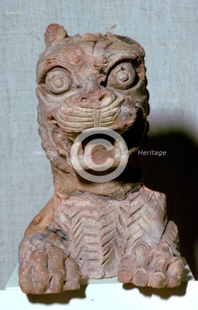 Babylonian lion-headed terracotta monster, probably representing one of the seven evil genii. Artist: Unknown
