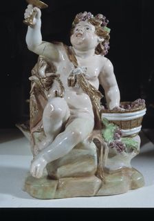 Bacchus, the Greek god of wine, ceramic figurine made in the Real Fábrica del Buen Retiro in 1775