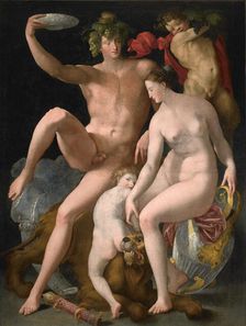 Bacchus, Venus and Cupid , c.1535. Creator: Rosso Fiorentino (1495-1540)