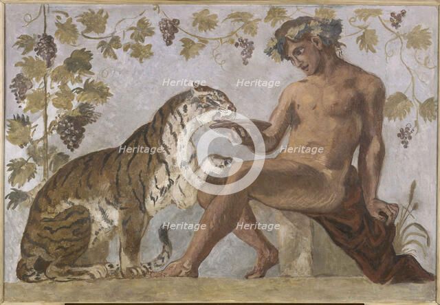 Bacchus with a tiger, 1834. Creator: Delacroix, Eugène (1798-1863).
