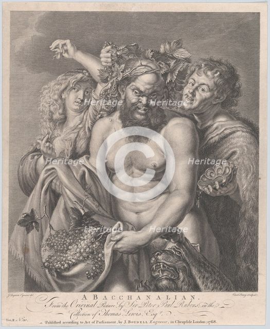 Bacchus accompanied by a Bacchante and a faun, 1768. Creators: Carlo Faucci, Giovanni Battista Cipriani.