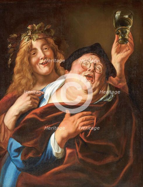 Bacchus and a Follower , after 1645. Creator: Jordaens, Jacob (1593-1678).