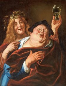 Bacchus and a Follower , after 1645. Creator: Jordaens, Jacob (1593-1678)