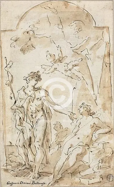 Bacchus and Ariadne, n.d. Creator: Gaspare Diziani.