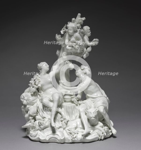 Bacchus and Venus, c. 1755. Creator: Tournay Factory (Belgian); Friedrich Elias I Meyer (German, 1723-1785), after a design by.