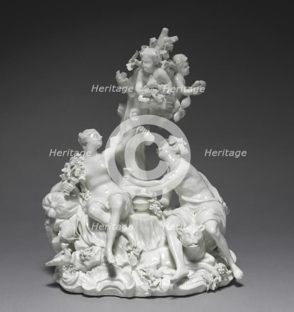Bacchus and Venus, c. 1755. Creator: Tournay Factory (Belgian); Friedrich Elias I Meyer (German, 1723-1785), after a design by.