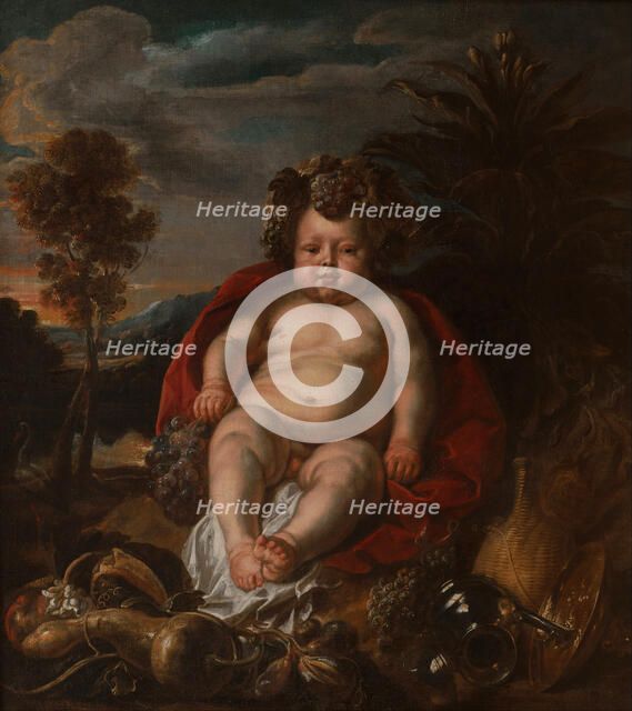 Bacchus as a child. Artist: Jordaens, Jacob (1593-1678)