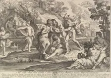 Bacchus as a child given by Mercury to the care of the Nymphs. Creator: Andrea Procaccini