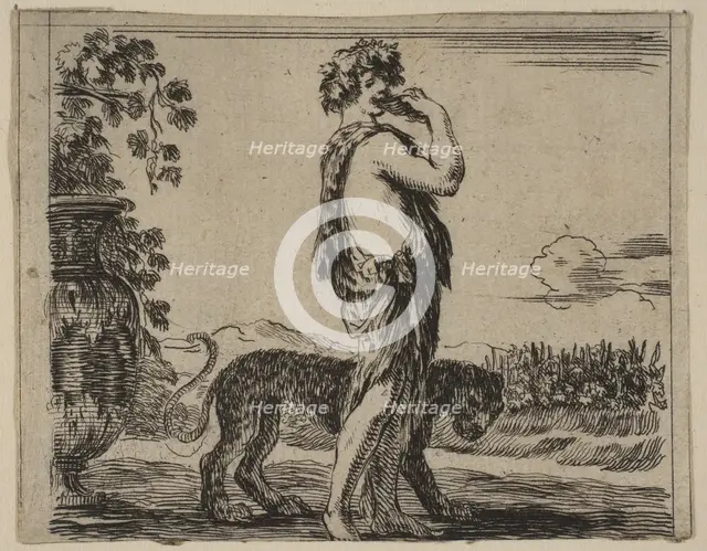 Bacchus, from 'Game of Mythology' (Jeu de la Mythologie), 1644. Creator: Stefano della Bella.