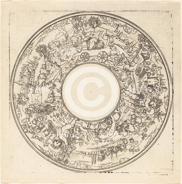 Bacchus in a Cart. Creator: Master I.S..