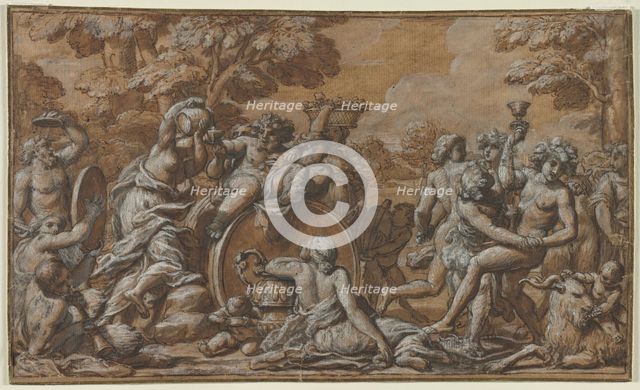 Bacchanal, 1600s. Creator: Pietro da Cortona (Italian, 1596-1669), circle of.