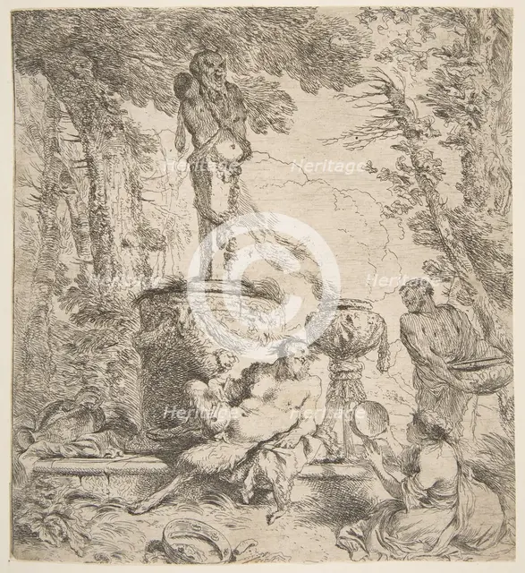 Bacchanal before an altar to the gods, ca. 1645. Creator: Giovanni Benedetto Castiglione.