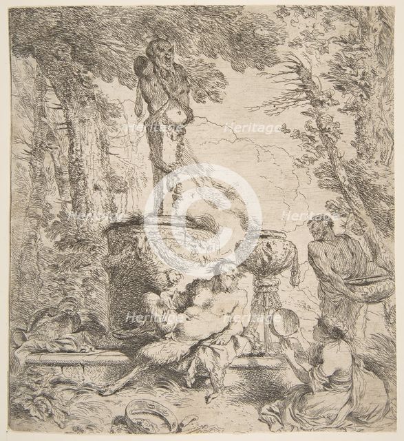 Bacchanal before an altar to the gods, ca. 1645. Creator: Giovanni Benedetto Castiglione.