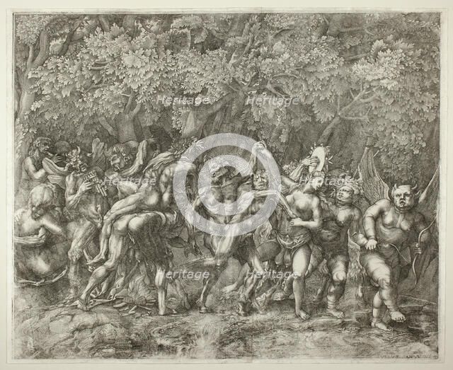 Bacchanal, c.1550. Creator: Giulio Sanuto.