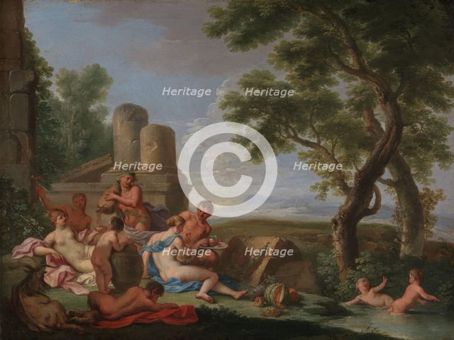 Bacchanal Scene in a Landscape, probably between 1720 and 1740. Creator: Andrea Locatelli.