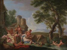 Bacchanal Scene in a Landscape, probably between 1720 and 1740. Creator: Andrea Locatelli