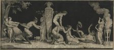 Bacchanal, The Game of Leap Frog, c. 1785. Creator: Laurent Guyot (French, 1756-); Jean Guillaume Moitte (French, 1746-1810)
