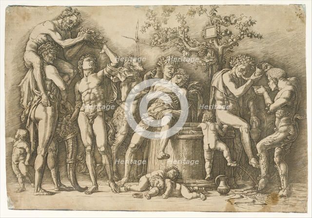 Bacchanal with a Wine Vat, ca. 1470-90. Creator: Andrea Mantegna.