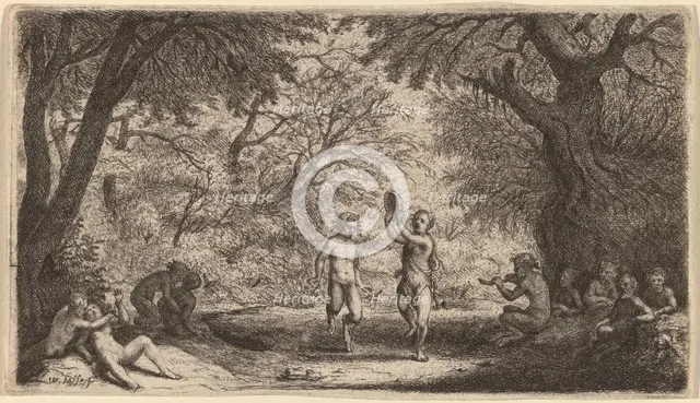 Bacchanal with a Dancing Couple in the Center. Creator: Willem Basse.