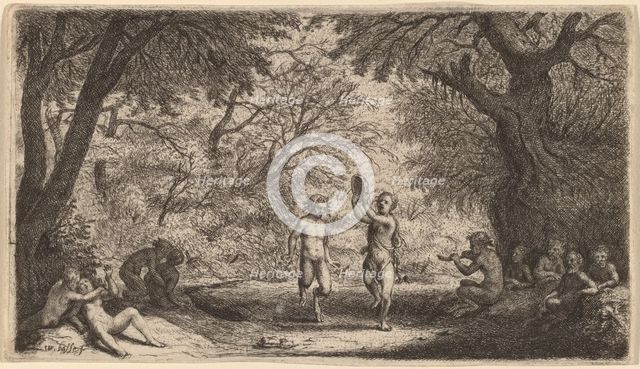 Bacchanal with a Dancing Couple in the Center. Creator: Willem Basse.