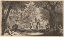 Bacchanal with a Dancing Couple in the Center. Creator: Willem Basse