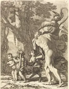 Bacchanal with Figures Carrying a Vase, 1650s. Creator: Michel Dorigny