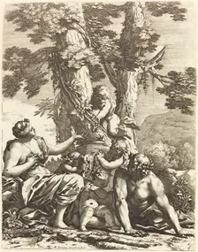 Bacchanal with Seated Bacchante, 1650s. Creator: Michel Dorigny