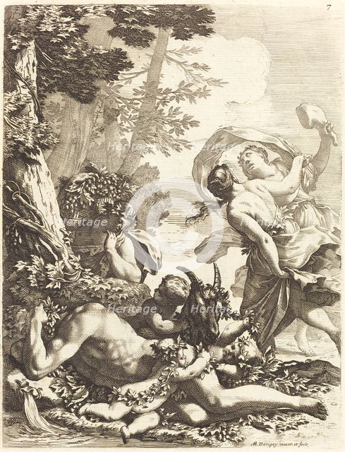 Bacchanal with Sleeping Bacchus, 1650s. Creator: Michel Dorigny.
