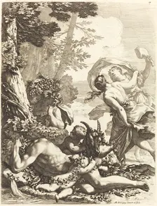 Bacchanal with Sleeping Bacchus, 1650s. Creator: Michel Dorigny