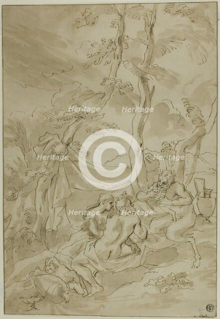 Bacchanale, with Satyr Playing Reeds, n.d. Creator: Unknown.