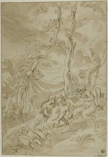 Bacchanale, with Satyr Playing Reeds, n.d. Creator: Unknown