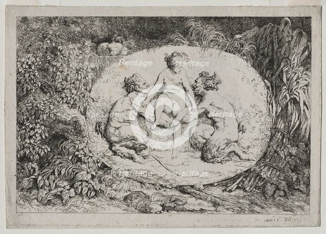 Bacchanales: Nymph Supported by Two Satyrs , 1763. Creator: Jean-Honoré Fragonard (French, 1732-1806).