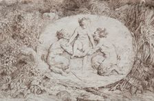 Bacchanales: Nymph Supported by Two Satyrs, 1763. Creator: Jean-Honoré Fragonard (French, 1732-1806)