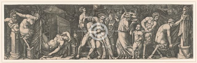 Bacchanalia, ca 1510-1511. Creator: Raimondi, Marcantonio (c. 1480-c. 1534).