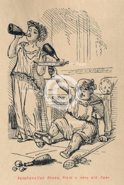 'Bacchanalian Group, from a very old Vase', 1852. Artist: John Leech.