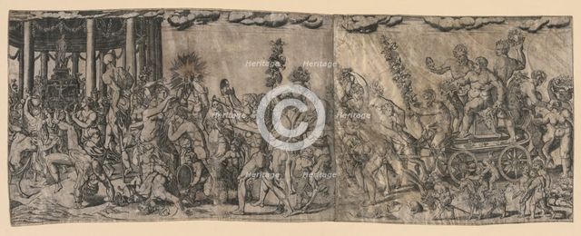 Bacchanalian Scene, late 1500s-early 1600s. Creator: Francesco Bertelli (Italian).