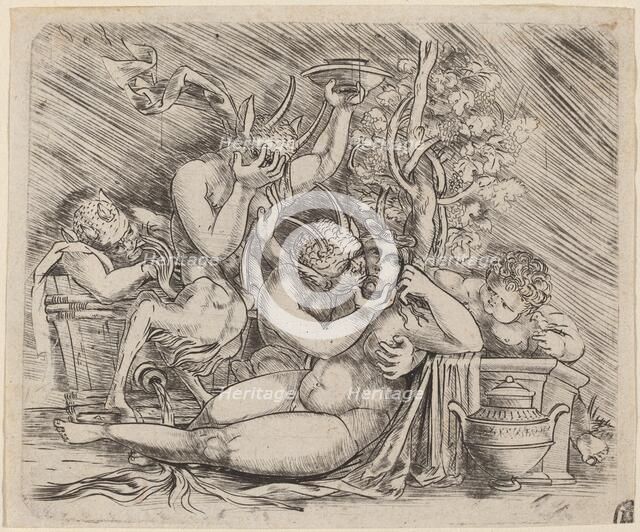 Bacchanalian Scene with Satyrs and a Maenad, c. 1515. Creator: Master of 1515.